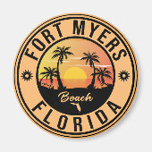 Fort Myers Beach Retro - Florida Retro Souvenir Magnet (Vorne)