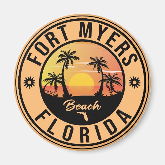 Fort Myers Beach Retro - Florida Retro Souvenir Magnet (Vorne)