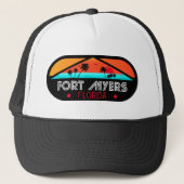 Fort Myers Beach Retro - Florida Retro Sunset Truckerkappe (Vorderseite)