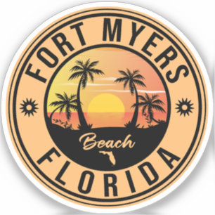 Fort Myers Beach Retro - Florida Souvenirs Sticker