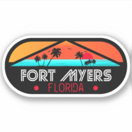 Fort Myers Florida Beach - Retro Vintag Souvenir Aufkleber