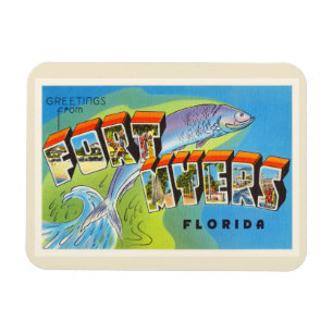 Fort Myers Florida FL Old Vintage Travel Souvenir Magnet