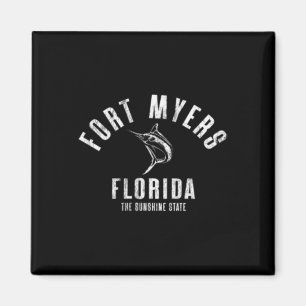 Fort Myers Florida Fl Retro Vintage Strand Front A Magnet