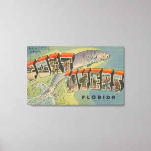 Fort Myers, Florida - große Buchstabe-Szenen Leinwanddruck