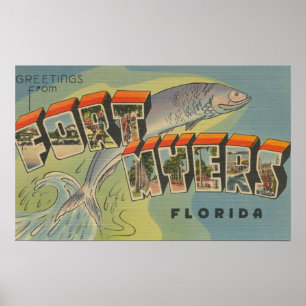 Fort Myers, Florida - große Buchstabe-Szenen Poster