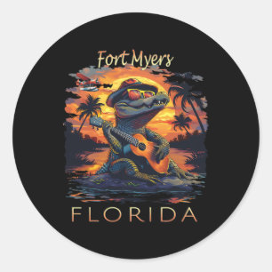 Fort Myers Florida Urlaub Süßer Alligator Runder Aufkleber