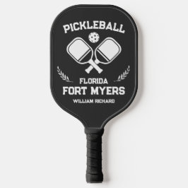 Fort Myers Florida US Black and White Custom Pickleball Schläger