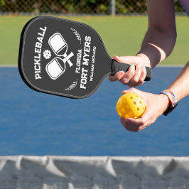 Fort Myers Florida US Black and White Custom Pickleball Schläger