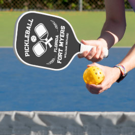 Fort Myers Florida US Black and White Custom Pickleball Schläger