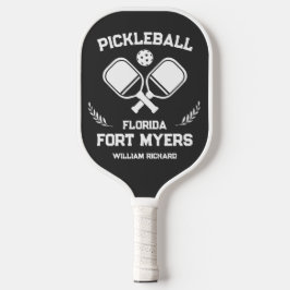 Fort Myers Florida US Black and White Custom Pickleball Schläger