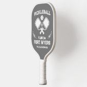 Fort Myers Florida US Grau und Weiß Custom Pickleball Schläger (Links)
