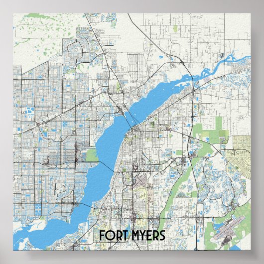 Fort Myers Florida USA Map Poster (Vorne)