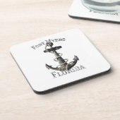 Fort Myers Florida Vacation Nautical Anchor Sailin Getränkeuntersetzer (Linke Seite)