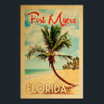 Fort Myers Florida Vintag Palm Tree Beach Poster<br><div class="desc">Fort Myers,  Florida Vintages Strandproster.</div>