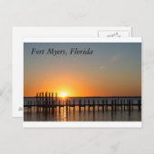 Fort Myers, Florida, wunderschöner orangefarbener  Postkarte (Vorne/Hinten)