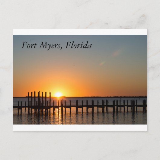 Fort Myers, Florida, wunderschöner orangefarbener  Postkarte (Vorderseite)