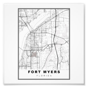 Fort Myers Map Fotodruck