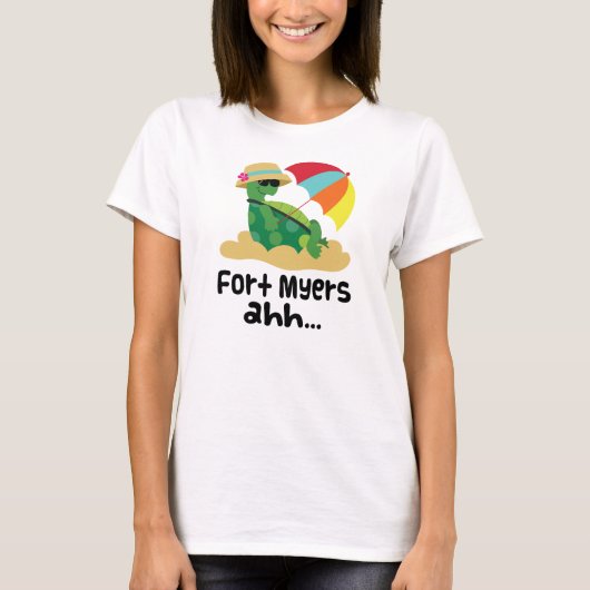 Fort Myers (Schildkröte auf Strand) T-Shirt (Vorderseite)