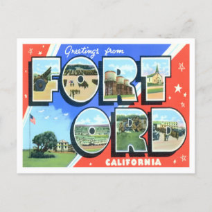 Fort Ord, Kalifornien Vintage Große Buchstaben Pos Postkarte