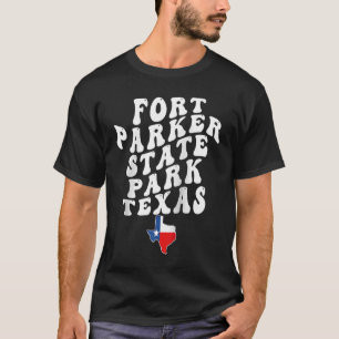 Fort Parker Staat Park Texas TX Retro Wavy Vacatio T-Shirt