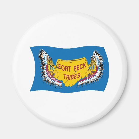 Fort Peck Assiniboine Flag Magnet (Vorne)