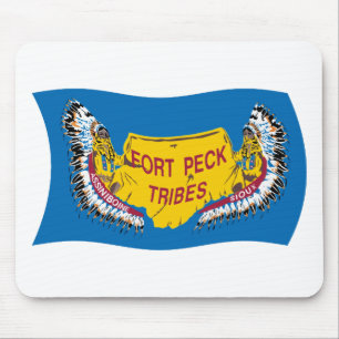 Fort Peck Assiniboine Flag-Mauspad Mousepad