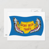 Fort Peck Assiniboine Flag Postcard Postkarte (Vorne/Hinten)