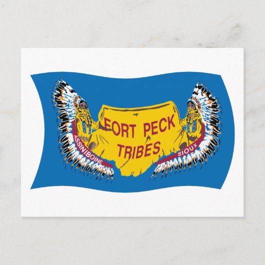 Fort Peck Assiniboine Flag Postcard Postkarte (Vorderseite)