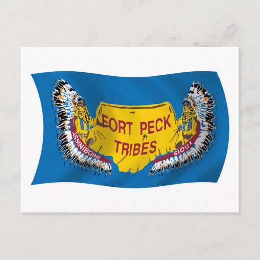 Fort Peck Assiniboine Flag Postcard Postkarte (Vorderseite)