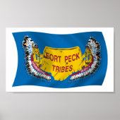 Fort Peck Assiniboine Flag Poster Print (Vorne)
