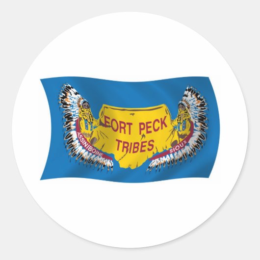 Fort Peck Assiniboine Flag Sticker (Vorderseite)