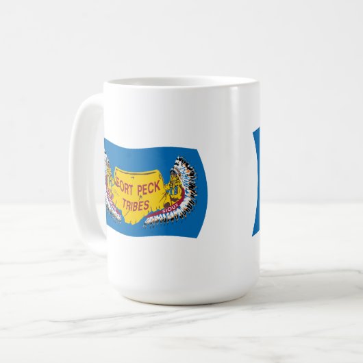 Fort Peck Assiniboine Flag Tasse (Vorderseite Links)