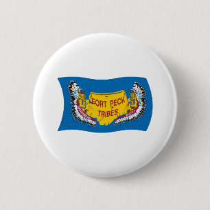 Fort Peck Assiniboine Flagge Button