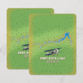 Fort Peck Lake Montana USA Karte (Vorne/Hinten)