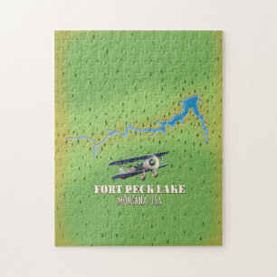 Fort Peck Lake Montana USA Karte Puzzle