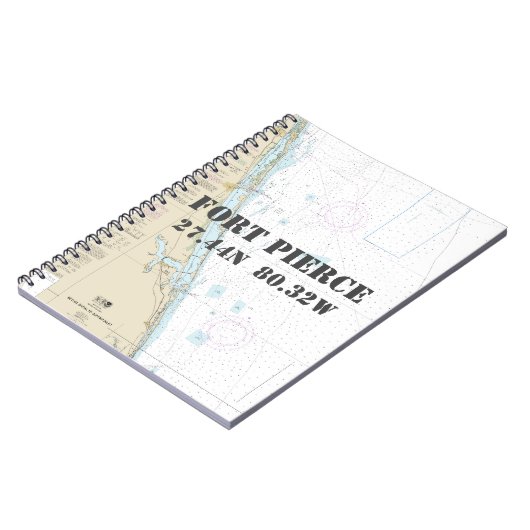 Fort Pierce FL Breitenlängendiagramm Notizblock (Linke Seite)