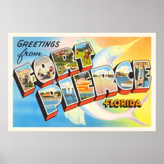 Fort Pierce Florida FL Old Vintage Travel Souvenir Poster (Vorne)