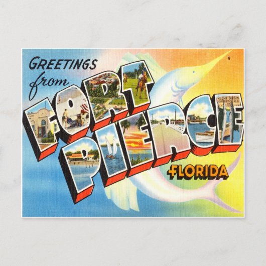 Fort Pierce Florida Postkarte (Vorderseite)