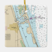Fort Pierce Forida Chart Keramikornament (Vorderseite)