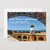 Fort Point Lighthouse, California Postcard Postkarte (Vorne/Hinten)