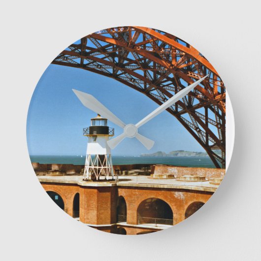 Fort Point Lighthouse, California Wall Clock Runde Wanduhr (Vorderseite)