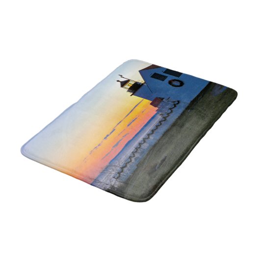 Fort Point Lighthouse, Maine Bath Mat Badematte (Schrägansicht)