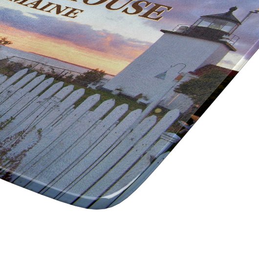 Fort Point Lighthouse, Maine Cutting Board Schneidebrett (Ecke)