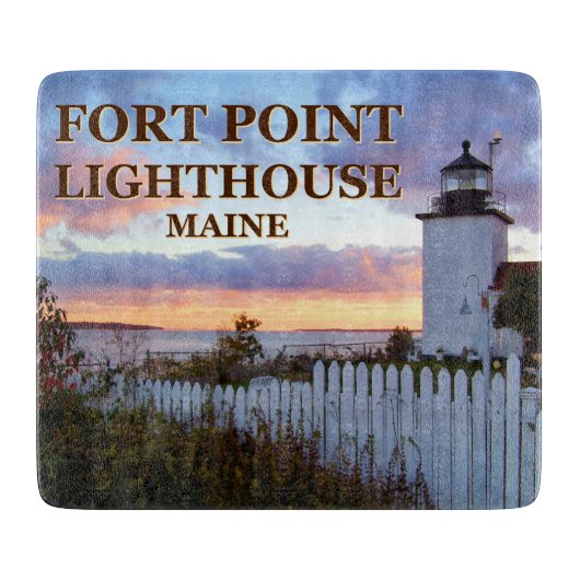 Fort Point Lighthouse, Maine Cutting Board Schneidebrett (Vorderseite)