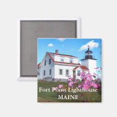Fort Point Lighthouse, Maine Magnet (Vorderseite/Rückseite)