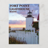 Fort Point Lighthouse, Maine Postcard Postkarte (Vorderseite)