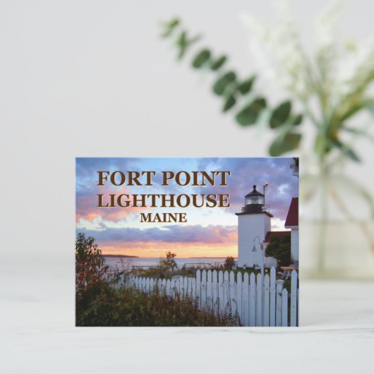 Fort Point Lighthouse, Maine Postcard Postkarte (Stehend Vorderseite)