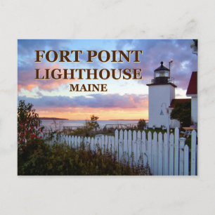 Fort Point Lighthouse, Maine Postcard Postkarte