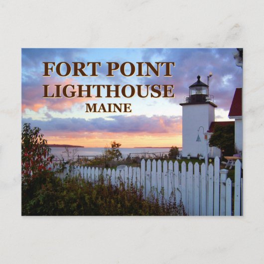 Fort Point Lighthouse, Maine Postcard Postkarte (Vorderseite)