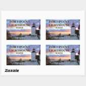 Fort Point Lighthouse, Maine Rechteckiger Aufkleber (Blatt)